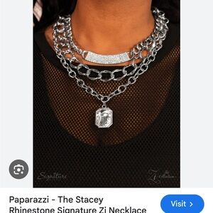 Rare find! The Stacey Zi Paparazzi Silver Layered Chain Necklace